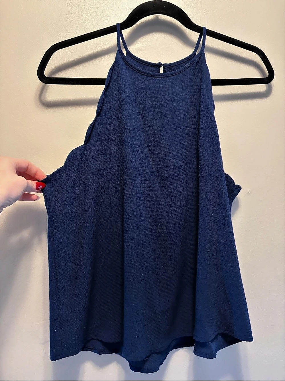 MINE Blue Scalloped Tank